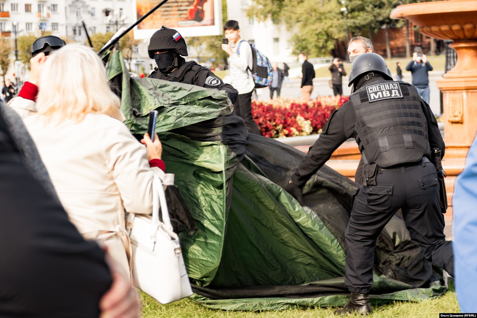 Протест в поддержку Сергея Фургала, 10 октября 2020 год / Фото: <a href="https://www.sibreal.org/a/30886307.html">Ольга Цыкарева</a> для «Сибирь. Реалии»